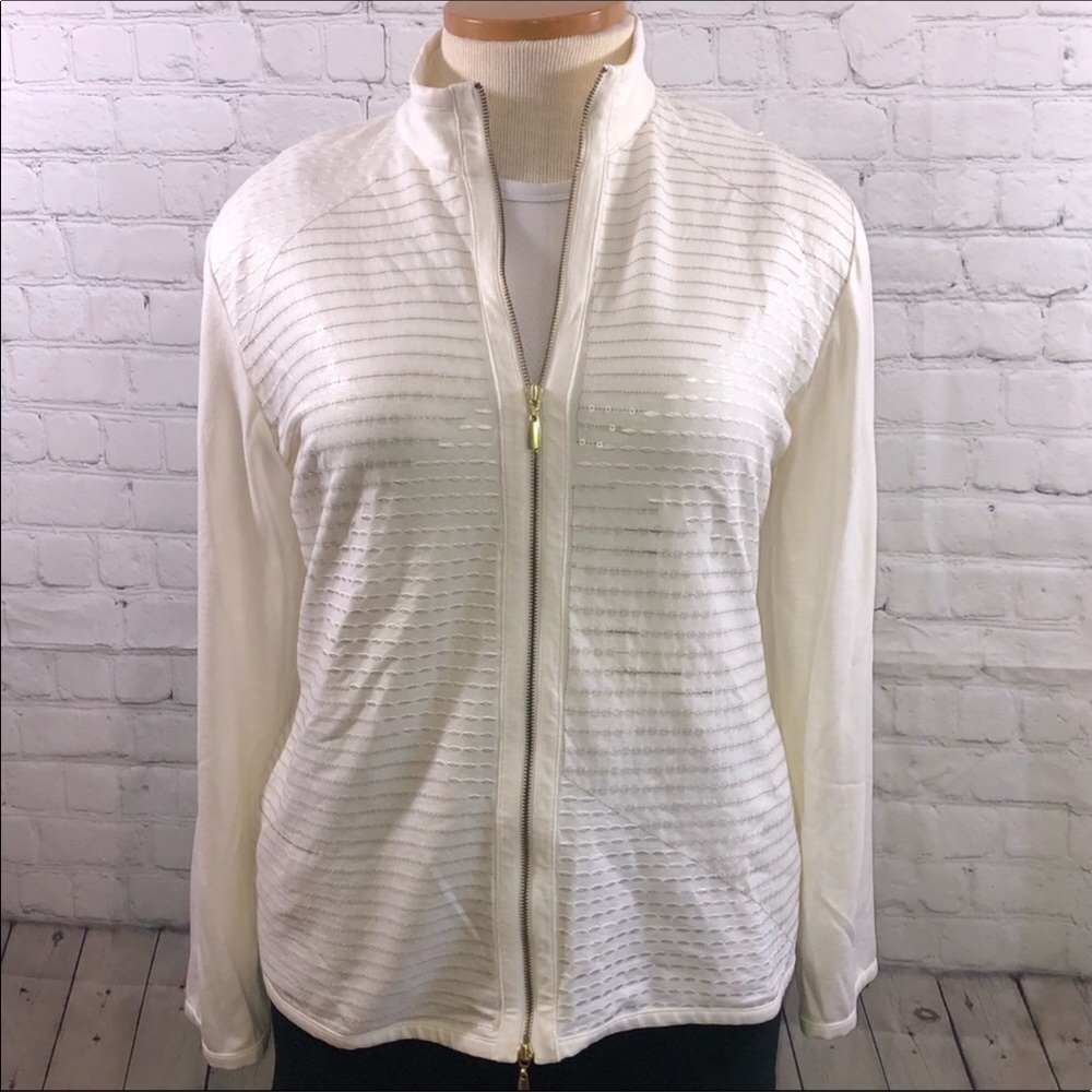 Chico's Full Zip Jacket W/Sequins Size 3 (Sz. 16)